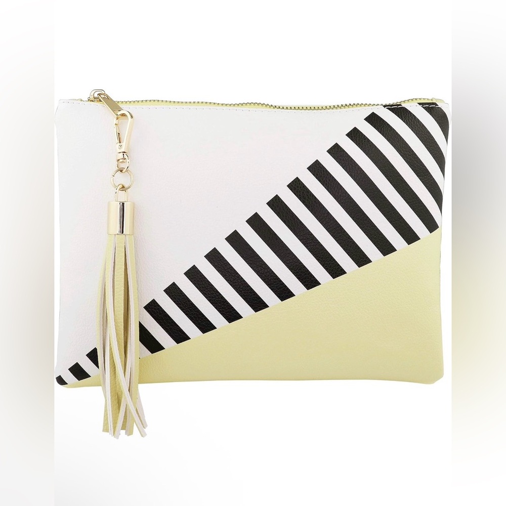 B BRENTANO Vegan Clutch Bag Pouch 🍋 NWT